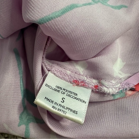 Josie Natori meadow sunrise pajama and robe set Small purple floral satin tank - Picture 12 of 16